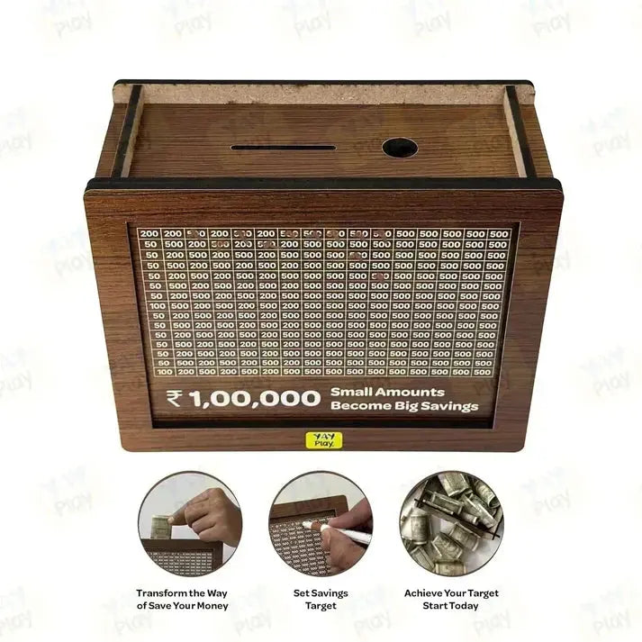 Mndstore™ Wooden Money Saving Box MNDStore