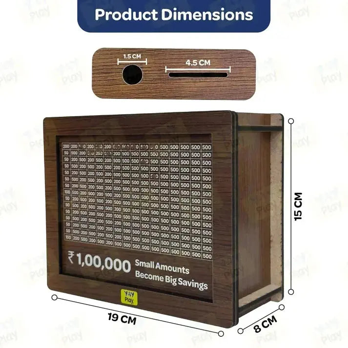 Mndstore™ Wooden Money Saving Box MNDStore