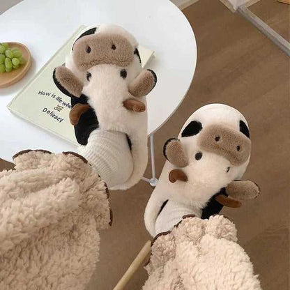 Gifthane Peluş İnek Terlik