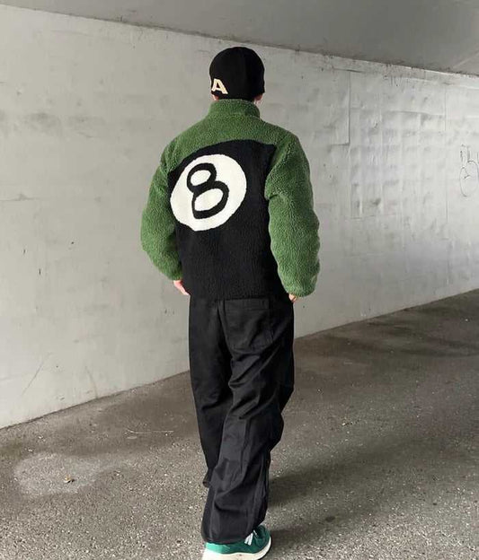 Stussy 8 Ball Fleece Ceket Shark Hoodie