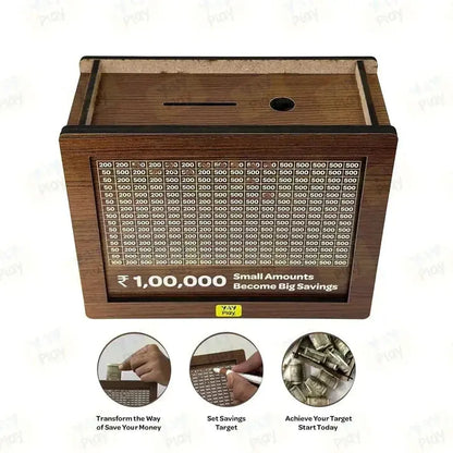Mndstore™ Wooden Money Saving Box MNDStore