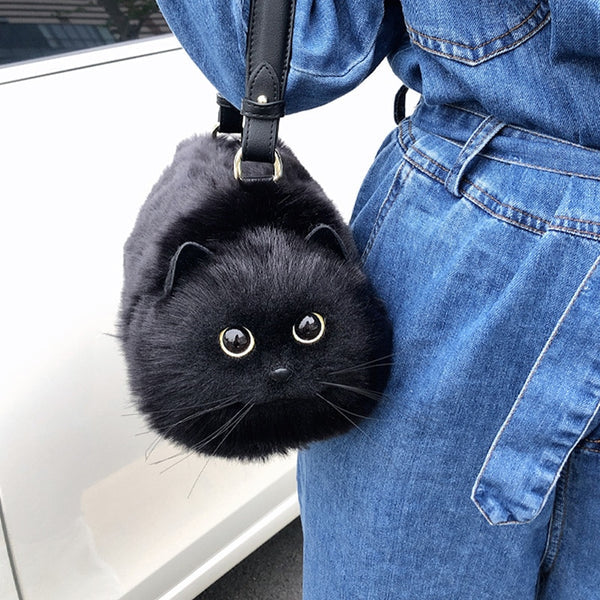 Deri Kadın Kedi Çanta